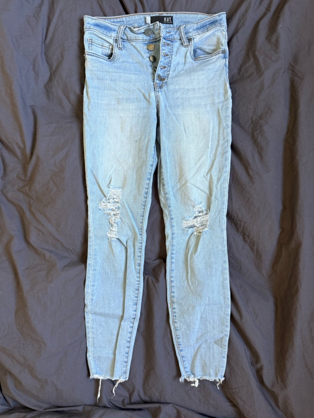 Women’s KUT from the Kloth Light Wash Distressed Skinny Jeans